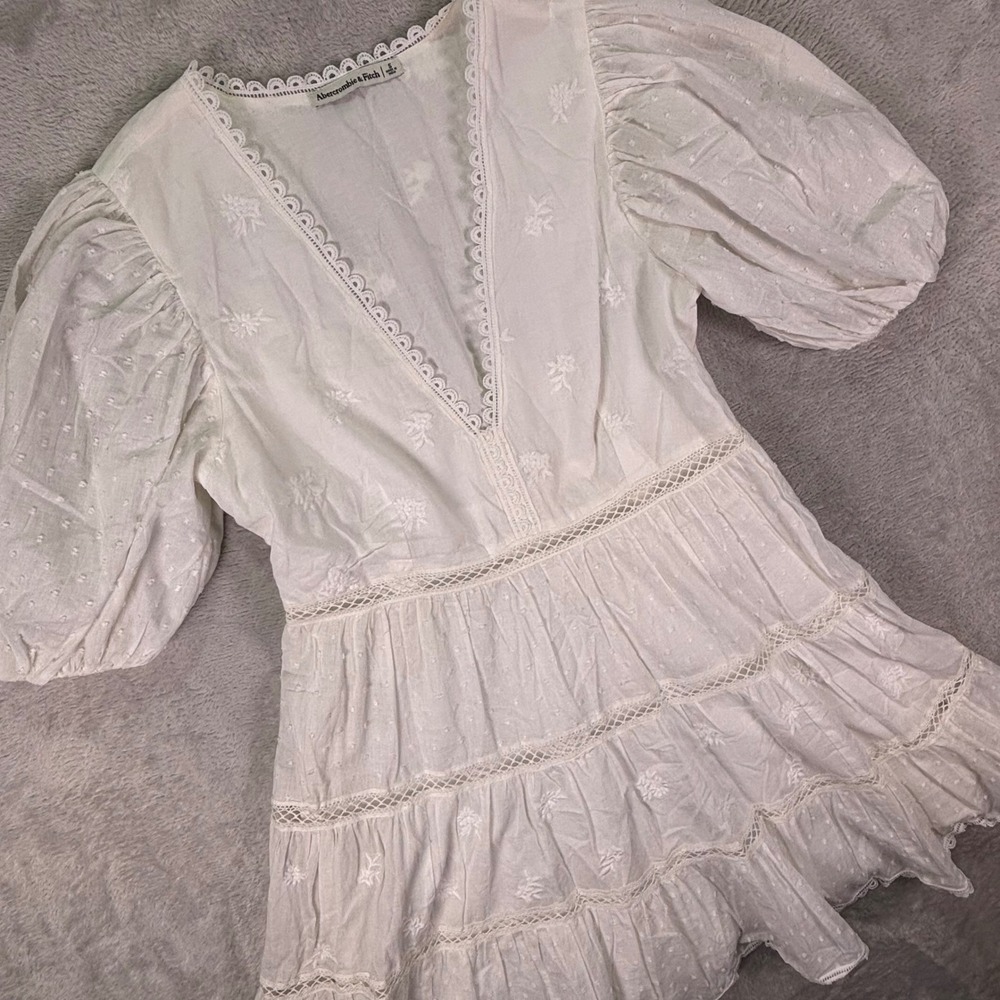 Abercrombie & Fitch White Eyelet Mini Dress